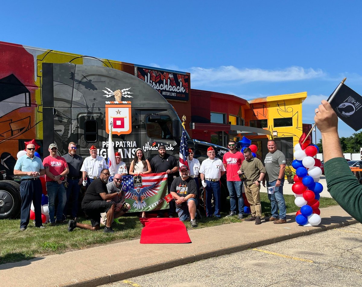 The Color Guard & Veteran Group in Front of the Truck